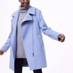 LOFT Asymmetrical Wool Blend Moto Coat Jacket